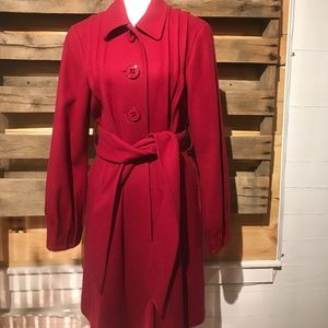 Raspberry wool coat